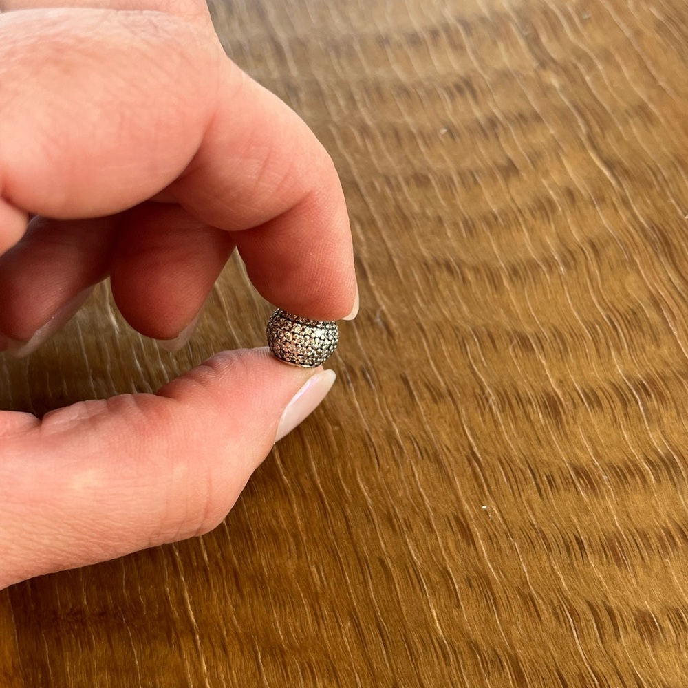 Silver rhinestone Pandora charm